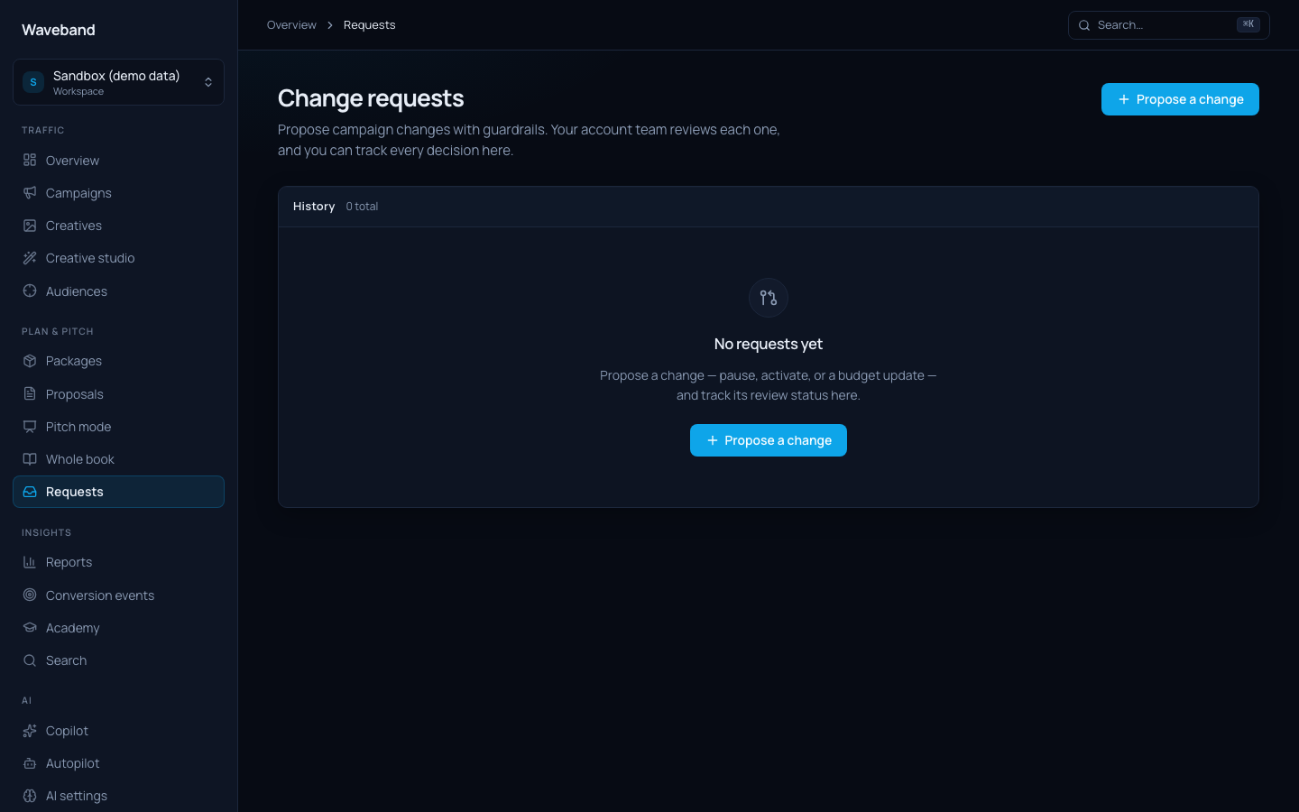 Change request inbox